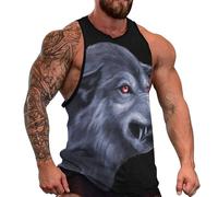DOTBUY-SHOP Camiseta Tirantes Hombre, Deportiva Camiseta sin Mangas Estampado de Animales en 3D Gym Camisa Interior Hombre Masculina Tank Top para Deporte Entrenar Gym (Lobo-3,XXL)