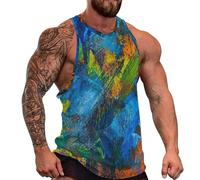 DOTBUY-SHOP Camiseta Tirantes Hombre, Deportiva Camiseta sin Mangas Estilo Azul Gym Camisa Interior Hombre Masculina Tank Top para Deporte Entrenar Gym (Graffiti,3XL)