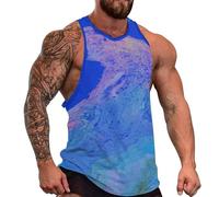 DOTBUY-SHOP Camiseta Tirantes Hombre, Deportiva Camiseta sin Mangas Estilo Azul Gym Camisa Interior Hombre Masculina Tank Top para Deporte Entrenar Gym (Aguada,3XL)
