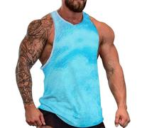 DOTBUY-SHOP Camiseta Tirantes Hombre, Deportiva Camiseta sin Mangas Estilo Azul Gym Camisa Interior Hombre Masculina Tank Top para Deporte Entrenar Gym (Superficie acuática 1,3XL)
