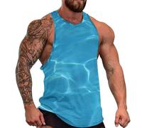 DOTBUY-SHOP Camiseta Tirantes Hombre, Deportiva Camiseta sin Mangas Estilo Azul Gym Camisa Interior Hombre Masculina Tank Top para Deporte Entrenar Gym (Motivos acuáticos 1,3XL)