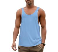 DOTBUY-SHOP Camiseta Tirantes Hombre, Deportiva Camiseta sin Mangas Gym Camisa Interior Hombre Colores Sólidos Masculina Tank Top para Deporte Entrenar Gym (Azul Cielo,XL)