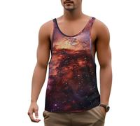 DOTBUY-SHOP Camiseta Tirantes Hombre, Deportiva Camiseta sin Mangas Gym Camisa Interior Hombre con Impresión 3D Masculina Tank Top para Deporte Entrenar Gym (Cielo Estrellado 1,XXL)