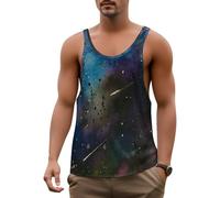 DOTBUY-SHOP Camiseta Tirantes Hombre, Deportiva Camiseta sin Mangas Gym Camisa Interior Hombre con Impresión 3D Masculina Tank Top para Deporte Entrenar Gym (Cielo Estrellado 5,3XL)