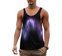 DOTBUY-SHOP Camiseta Tirantes Hombre, Deportiva Camiseta sin Mangas Gym Camisa Interior Hombre con Impresión 3D Masculina Tank Top para Deporte Entrenar Gym (Cielo Estrellado 9,L)