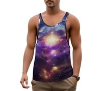 DOTBUY-SHOP Camiseta Tirantes Hombre, Deportiva Camiseta sin Mangas Gym Camisa Interior Hombre con Impresión 3D Masculina Tank Top para Deporte Entrenar Gym (Cielo Estrellado 4,XXL)