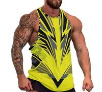 DOTBUY-SHOP Camiseta Tirantes Hombre, Deportiva Camiseta sin Mangas Láminas Abstractas Gym Camisa Interior Hombre Masculina Tank Top para Deporte Entrenar Gym (Amarillo Negro,3XL)