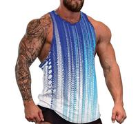 DOTBUY-SHOP Camiseta Tirantes Hombre, Deportiva Camiseta sin Mangas Láminas Abstractas Gym Camisa Interior Hombre Masculina Tank Top para Deporte Entrenar Gym (Azul Blanco 1,3XL)