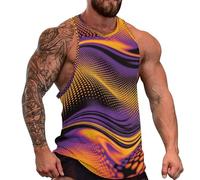 DOTBUY-SHOP Camiseta Tirantes Hombre, Deportiva Camiseta sin Mangas Láminas Abstractas Gym Camisa Interior Hombre Masculina Tank Top para Deporte Entrenar Gym (Morado Café,3XL)