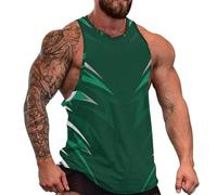 DOTBUY-SHOP Camiseta Tirantes Hombre, Deportiva Camiseta sin Mangas Motivos Geométricos Gym Camisa Interior Hombre Masculina Tank Top para Deporte Entrenar Gym (Verde Oscuro,3XL)