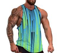 DOTBUY-SHOP Camiseta Tirantes Hombre, Deportiva Camiseta sin Mangas Motivos Geométricos Gym Camisa Interior Hombre Masculina Tank Top para Deporte Entrenar Gym (Verde Azulado 1,3XL)