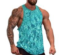 DOTBUY-SHOP Camiseta Tirantes Hombre, Deportiva Camiseta sin Mangas Motivos Geométricos Gym Camisa Interior Hombre Masculina Tank Top para Deporte Entrenar Gym (Azul Aguamarina,3XL)