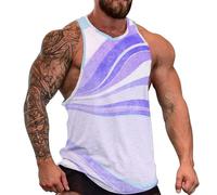 DOTBUY-SHOP Camiseta Tirantes Hombre, Deportiva Camiseta sin Mangas Motivos Geométricos Gym Camisa Interior Hombre Masculina Tank Top para Deporte Entrenar Gym (Morado,3XL)