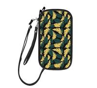 DOTBUY-SHOP Cartera de Pasaporte Viaje, Estampado Hojas Carteras para Pasaporte Portadocumentos para Viaje Cartera Pasaporte Familiar Funda para Pasaporte y Documentos (Hojas Amarillas)