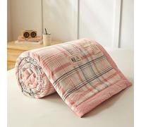 DOTBUY-SHOP Colcha Boutí Algodón, Cubrecama Suave Ligero y Transpirable, Patrón de Cuadros - Cubre Cama Multiusos para Primavera y Verano, Colchas para Cama 90/120/150/160 (Rosa,200x230cm)