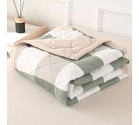 DOTBUY-SHOP Colcha Bouti Cubrecama Colcha de Ligero, Cheque Edredón Manta de Dormitorio Verano Cuatro Estaciones Colchas Reversible para Cama Individual Matrimonio (Verde,180x200cm)