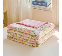 DOTBUY-SHOP Colcha Bouti Cubrecama Colcha de Ligero, Modernas Estampada Edredón Manta de Dormitorio Verano Cuatro Estaciones Colchas para Cama Individual Matrimonio (150x200cm,Flor de Luna)