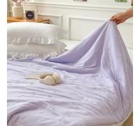 DOTBUY-SHOP Colcha Boutí Cubrecama de Dos/Singola Suave Ligero y Transpirable Bedspreads/Quilts Cama Multiusos para Primavera y Verano Colchas, Manta Ligera (Lazo Morado,150x200cm)