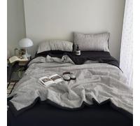 DOTBUY-SHOP Colcha Boutí Cubrecama de Dos/Singola, Suave Ligero y Transpirable Bedspreads/Quilts Cama Multiusos para Primavera y Verano Colchas (Gris y Negro,150x200cm)