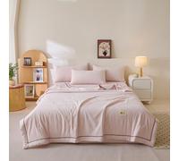 DOTBUY-SHOP Colcha Boutí Cubrecama de Dos/Singola, Teñido en Hilo Suave Ligero y Transpirable Bedspreads/Quilts Cama Multiusos para Primavera y Verano Colchas (Rosa Claro,110x150cm)