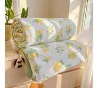 DOTBUY-SHOP Colcha Boutí Cubrecama de Dos Suave Ligero y Transpirable TOG 2,5 - Bedspreads/Quilts Cama Multiusos para Primavera y Verano Colchas (Limón 5202,150x200cm)
