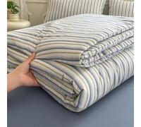 DOTBUY-SHOP Colcha Boutí Patrón Cuadros/Rayas, 2025 Verano Cubrecama Suave Ligero y Transpirable, Cubre Cama Multiusos para Primavera y Verano, Colchas para Cama 90/120/150 (Azul Blanco,150x200)