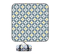 DOTBUY-SHOP Couverture de Pique Nique Imperméable 150x150cm Tapis de Plage Anti-Sable Léger Pliable Avec Sangle, pour Plage Camping PARC Voyages Jardin, Styles Artistiques (Rombos,150x150cm)