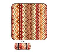 DOTBUY-SHOP Couverture de Pique Nique Imperméable 150x150cm Tapis de Plage Anti-Sable Léger Pliable Avec Sangle, pour Plage Camping PARC Voyages Jardin, Styles Artistiques (Triángulos,150x150cm)