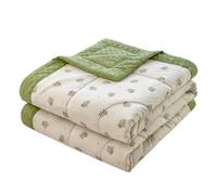 DOTBUY-SHOP Edredon Verano 2.5 TOG Cubrecama Suave Ligero y Transpirable Bedspreads Quilts Cama Multiusos para Primavera y Verano Colcha (Blanco Verde 06,150x200cm)