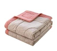 DOTBUY-SHOP Edredon Verano 2.5 TOG Cubrecama Suave Ligero y Transpirable Bedspreads Quilts Cama Multiusos para Primavera y Verano Colcha (Rosa Gris 08,180x200cm)