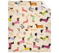 DOTBUY-SHOP Franela Mantas, Manta Sofa para Adulto y Niño, Franela Impresión de Perro Salchicha Mantas para Cama, Manta Polar para Cálida y Transpirable Manta (135x200cm,Dibujos Animados)