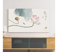 DOTBUY-SHOP Funda para TV Protector, Televisor Cubierta Antipolvo para Pantallas Planas Curvas, Pintura China Universal Elástico Funda para Smart Television (Flor,55-65 pulgadas)