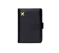 DOTBUY-SHOP Funda Pasaporte, Portadocumentos Viaje Resistente al Desgarro Liviano Porta Documentos para Viaje para Pasaporte Pases de Embarque, Permiso de Conducir (Negro,15x10.5x1.5cm)
