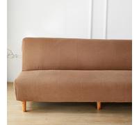 DOTBUY-SHOP Fundas Sofá Cama Sin Brazos, Color Puro Funda Sofá Elastizada Protectora para Sofá Cama Plegable Sin Reposabrazos, Extraíbles Lavables (190-230cm,Marrón)