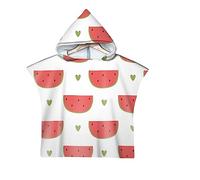 DOTBUY-SHOP Microfibra Toalla Playa con Capucha Niña Niño Toalla Infantil de Playa y Piscina Frutas de Verano, Toalla Playa Bebe Poncho Surf con Capucha (Sandía a,60x80cm)