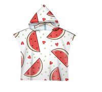 DOTBUY-SHOP Microfibra Toalla Playa con Capucha Niña Niño Toalla Infantil de Playa y Piscina Frutas de Verano, Toalla Playa Bebe Poncho Surf con Capucha (Sandía b,60x80cm)