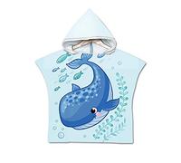 DOTBUY-SHOP Microfibra Toalla Playa con Capucha Niña Niño Toalla Infantil de Playa y Piscina, Toalla Playa Bebe Poncho Surf con Capucha (60x80cm,Bonito pez)