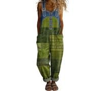 DOTBUY-SHOP Mono Mujer Verano Jumpsuit Elegante Overol de Verano para Mujer, Casual, Chic, Sin Mangas, Estampado Floral, Pantalones de Pierna Ancha Peto Largo para Playa, Vacaciones (Rayas,xx_l)