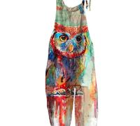 DOTBUY-SHOP Mono Mujer Verano Jumpsuit Elegante Overol de Verano para mujer con Estampado Animales, Casual, Sin Mangas, Pantalones de Pierna Ancha Peto Largo para Playa, vacaciones (Graffiti,M)