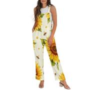 DOTBUY-SHOP Mono Mujer Verano Jumpsuit Estampado 3D (Abeja,XL)