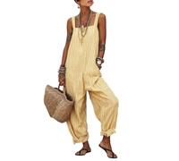 DOTBUY-SHOP Mono Raya Mujer Verano (Amarillo,XXL)
