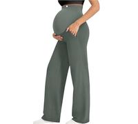 DOTBUY-SHOP Pantalones Premama Elegante S-XL Elásticos Ropa Premama Embarazada con Bolsillos Holgados Casual Pantalones de Maternidad para Mujer, Ropa de Maternidad para Embarazo (Verde,M)