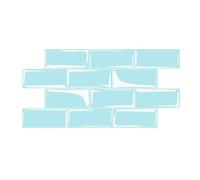 DOTBUY-SHOP Pegatinas Baldosas Cocina, Azulejos Adhesivos Baño 12x24cm PVC Impermeable Autoadhesivo Paneles Decorativos para Pared para Bricolaje, Decoración Dormitorio (Azul cielo,10 Piezas)