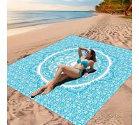 DOTBUY-SHOP Toalla Playa, 3D Mandala Esterilla Playa Impermeable, Manta de Playa Grande de Secado Rápido Portátil Plegable para Viajes, Camping, Senderismo (Aqua Blue 1,200x200cm)