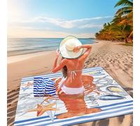 DOTBUY-SHOP Toalla Playa Grande, Esterilla Playa Impermeable Anti-areia Estrella de mar 3D, Manta de Playa Grande de Secado Rápido, para Viajes, Camping, Senderismo (Langosta,150x150cm)
