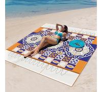 DOTBUY-SHOP Toalla Playa Grande, Esterilla Playa Impermeable Anti-areia, Manta de Picnic Secado Rápido Portátil Plegable, para Viajes, Camping, Senderismo (Bohemia 6,150x150cm)