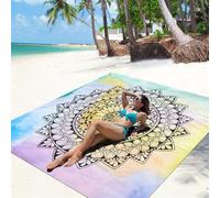DOTBUY-SHOP Toalla Playa Grande, Esterilla Playa Impermeable Anti-areia, Manta de Playa Grande de Secado Rápido Portátil Plegable, para Viajes Camping, Estilo Clásico (Mandala Tie-Dye,150x150cm)