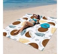 DOTBUY-SHOP Toalla Playa Grande, Esterilla Playa Impermeable Anti-areia, Manta de Playa Grande de Secado Rápido Portátil Plegable, para Viajes Camping Senderismo (Coco,180x180cm)