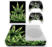 DOTBUY Xbox One S Vinly Protective Skin Sticker Consola + 2 mandos Decal + cámara Kinect 2.0 Pegatinas (Fluorescence Leaves)