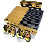 DOTBUY Xbox One Vinly Protective Skin Sticker Consola + 2 mandos Decal + cámara Kinect 2.0 Pegatinas (Glossy Gold)